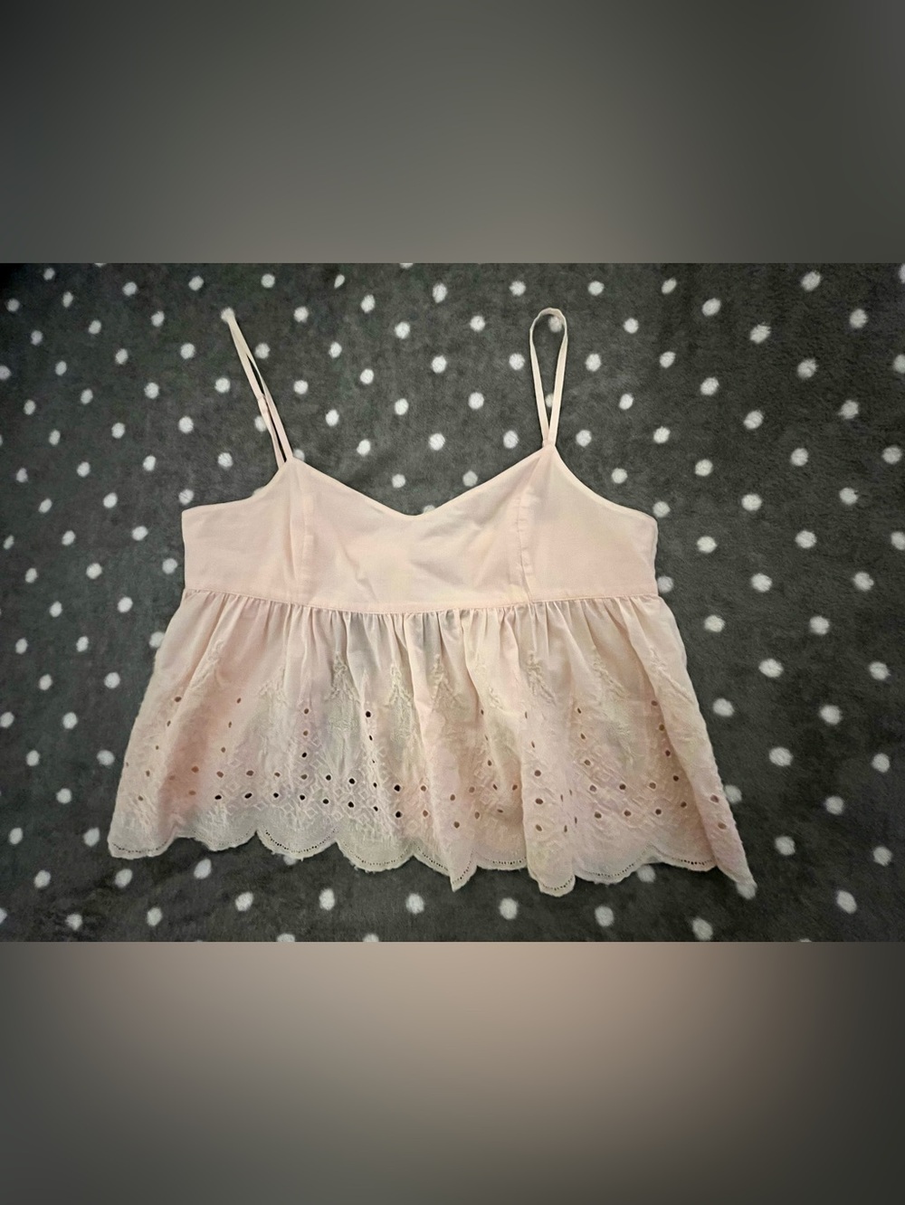Abercrombie & Fitch Pale Pink Eyelet Lace Cami
